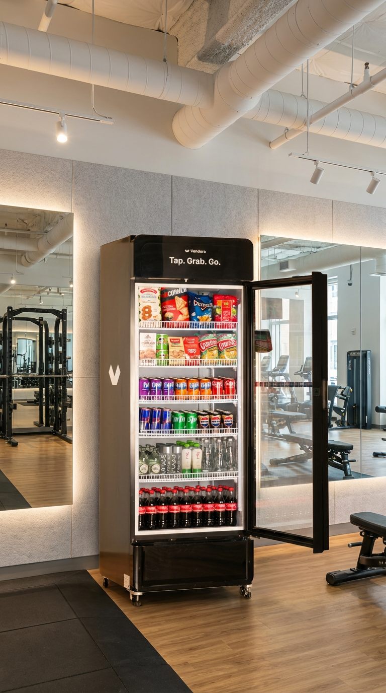 A Rebound Vending smart machine installed in a McKinney gym